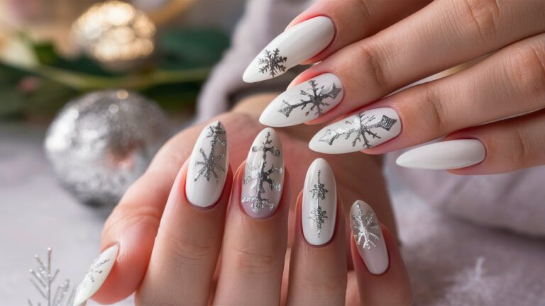 21 White Christmas Nails For Festive Look