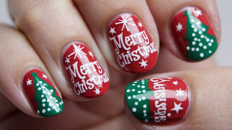 23 Simple Short Christmas Nails