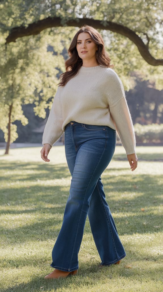 casual flared denim look