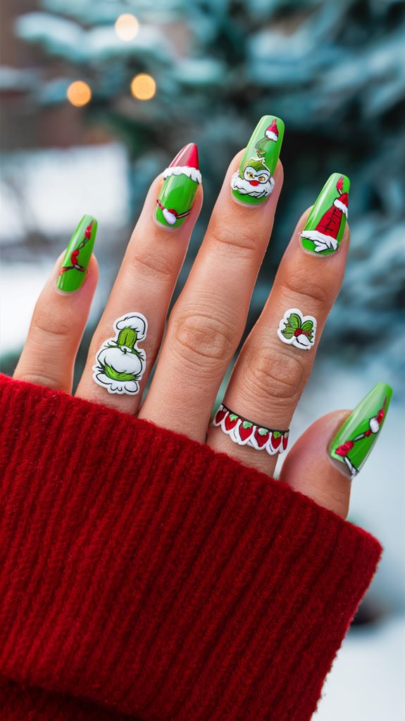 christmas themed grinch stickers