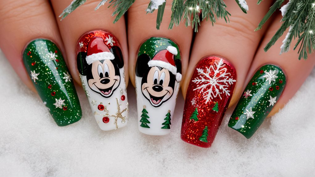 disney themed holiday nail designs