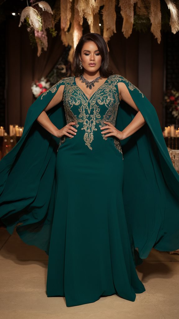 elegant cape dress design