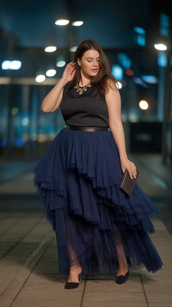 elegant tulle skirt outfit