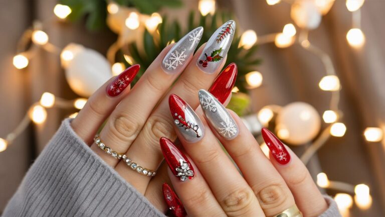 21 Almond Christmas Nails for a Festive Touch