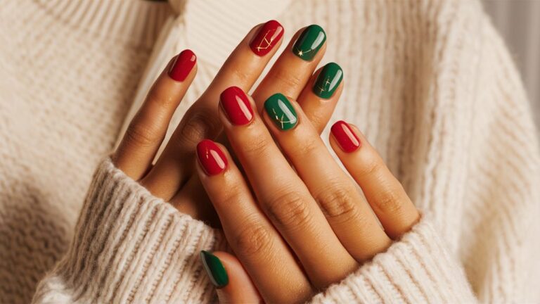 24 Simple Christmas Nails for Effortless Glam