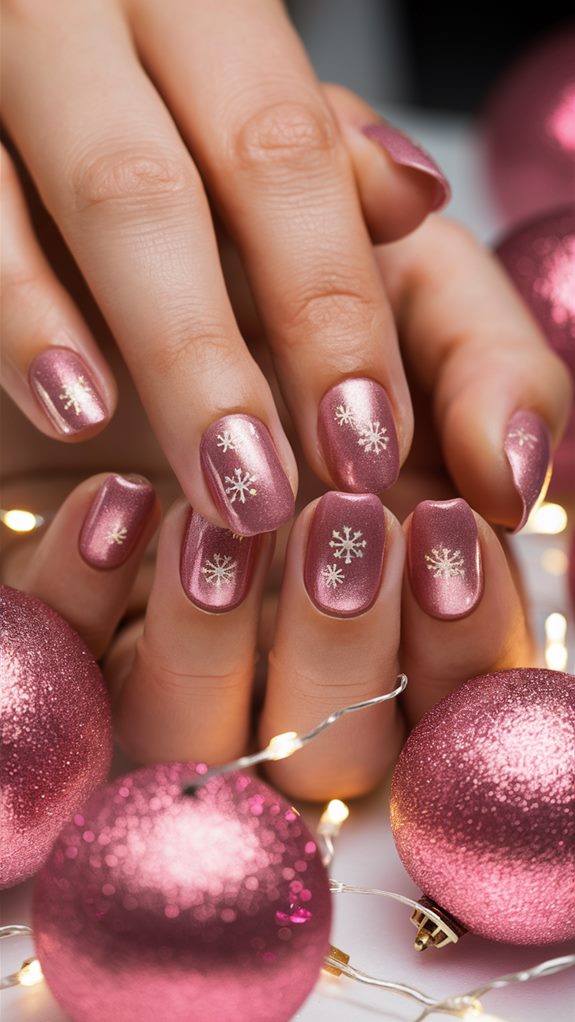 festive pink ornaments collection