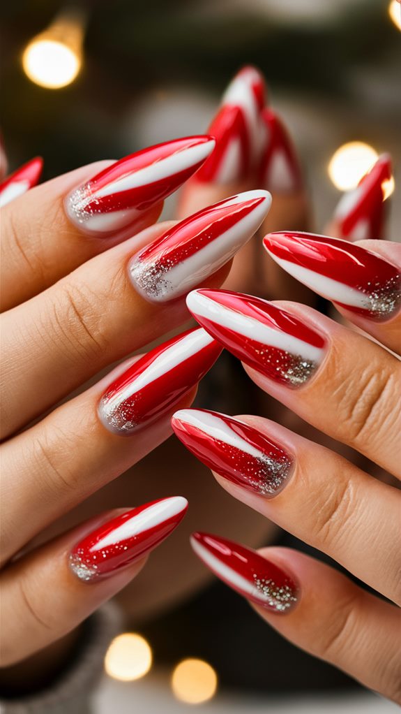 festive red and white