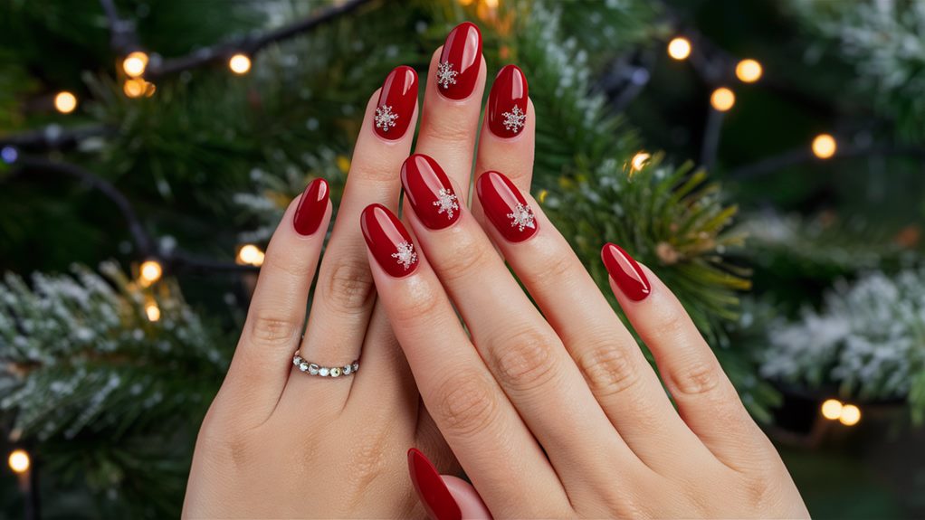 festive red nail design