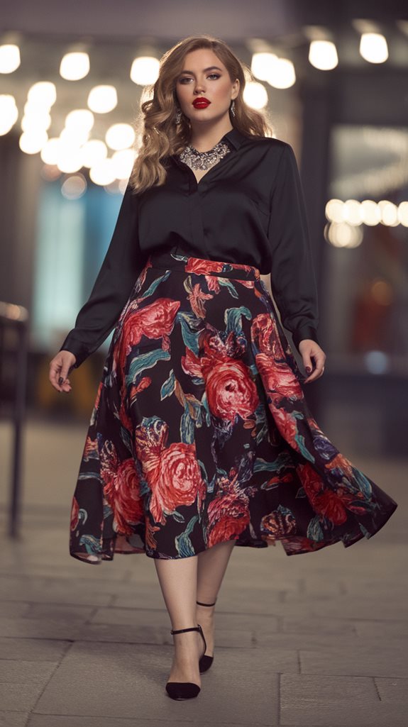 floral patterned midi skirt