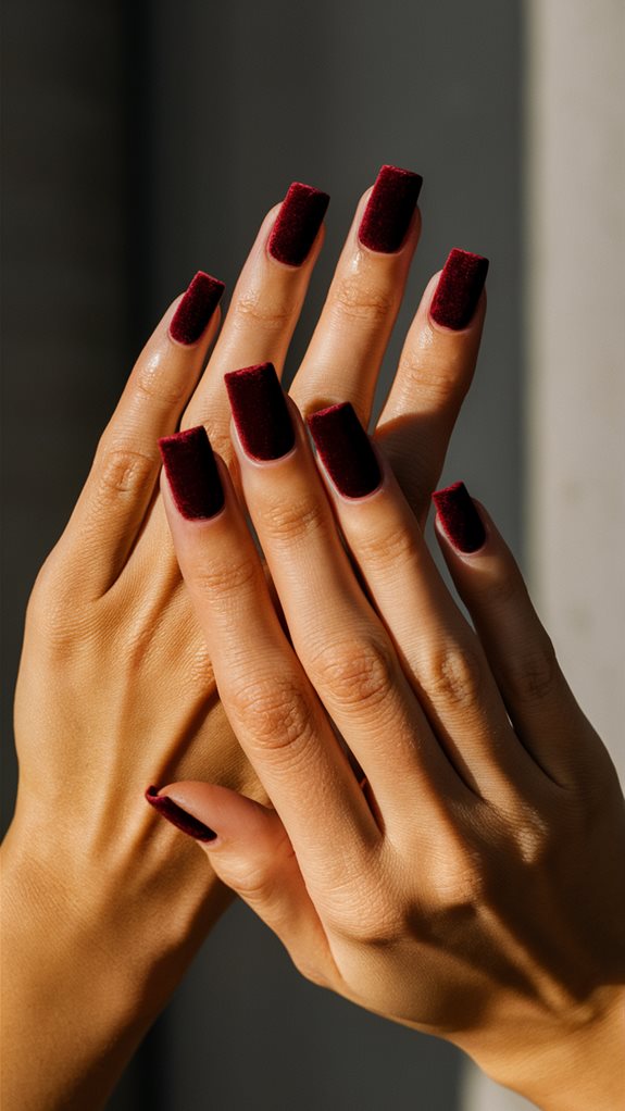 luxurious velvet nail design