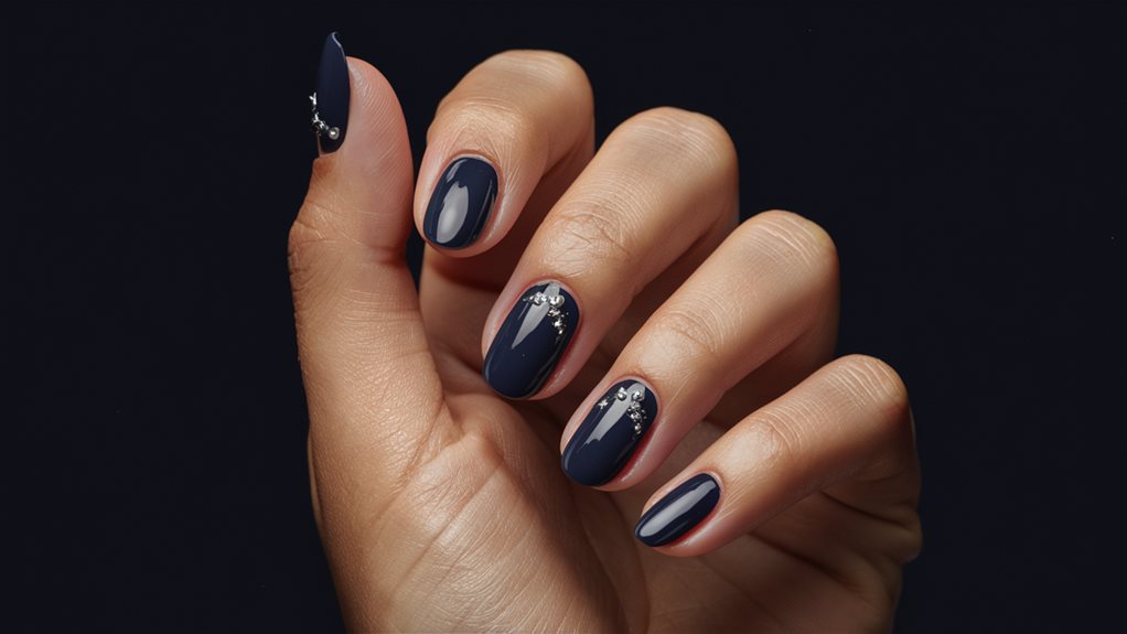 navy blue nail art