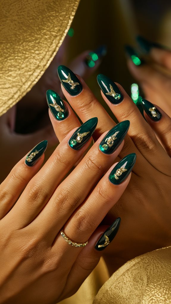 shimmering green elegance style