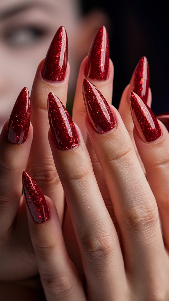 sparkling red shimmer effect