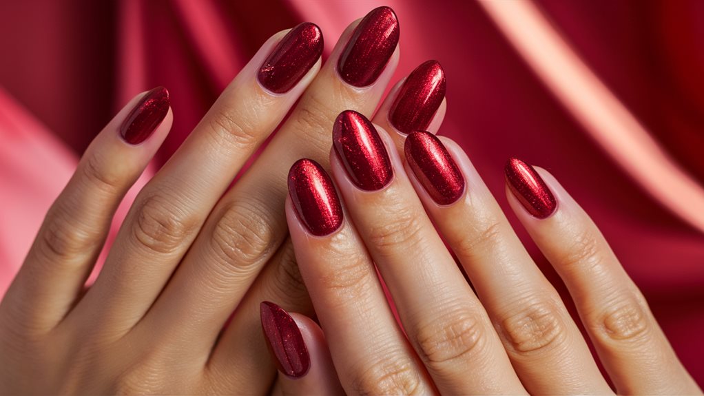 stylish red velvet nails