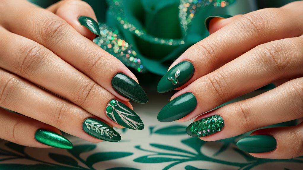 trendy green nail art