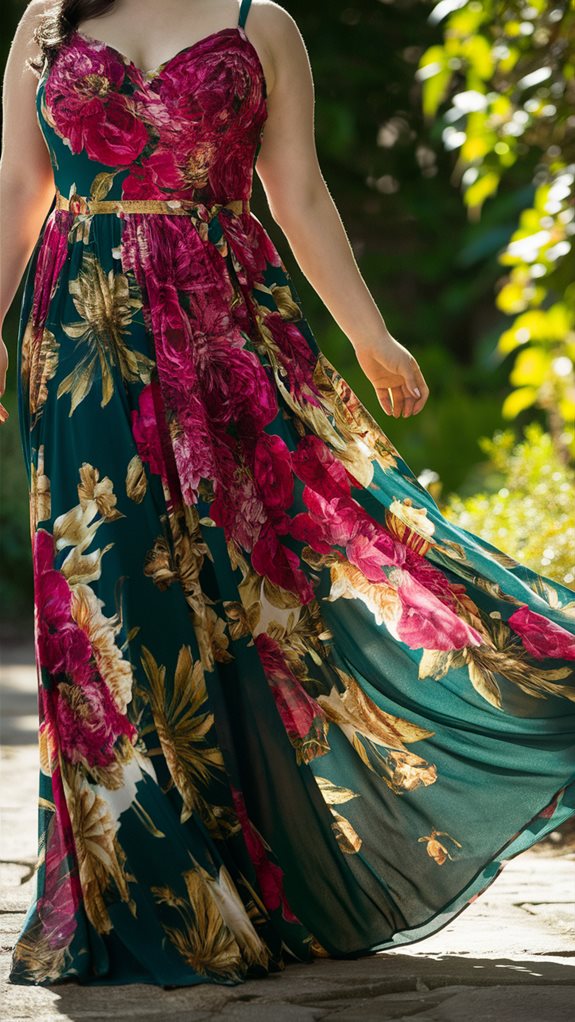 vibrant floral maxi dress