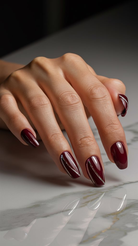 burgundy striped pattern design