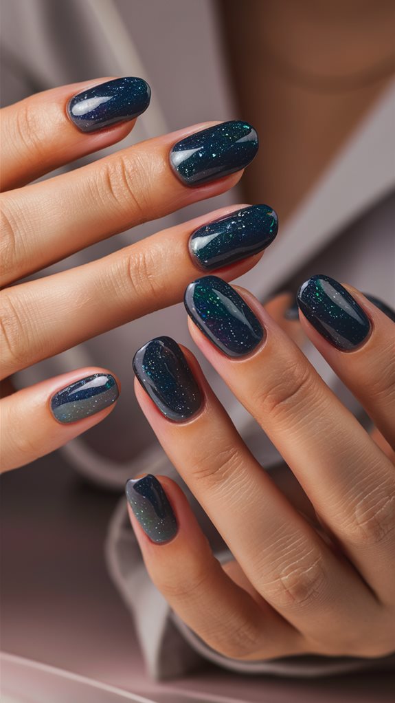 cosmic navy nail art