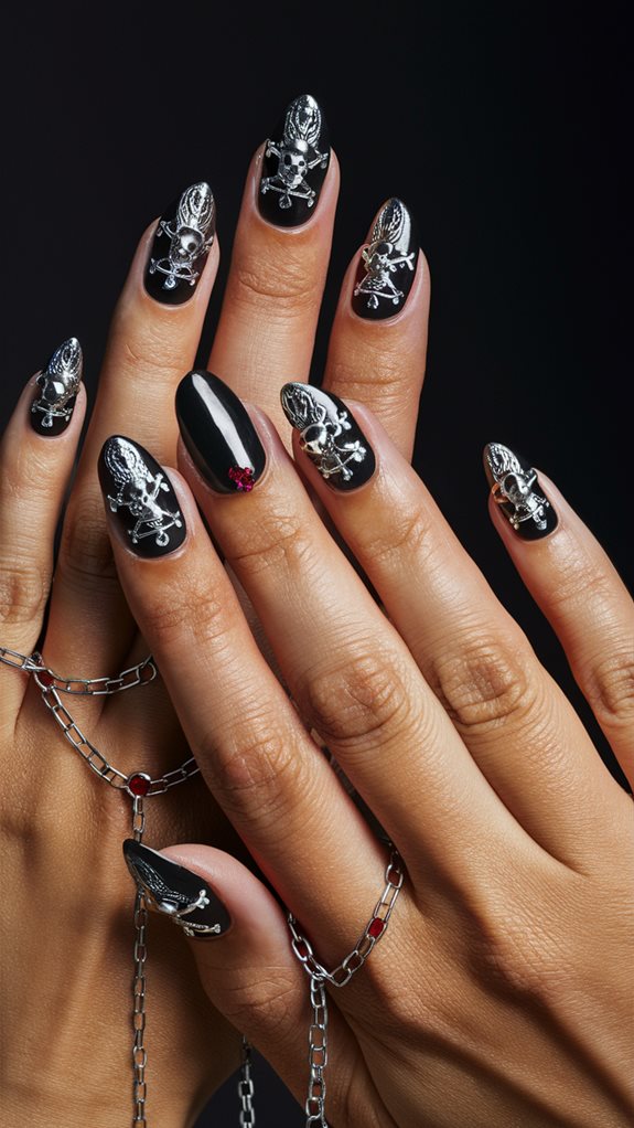 dark elegant nail art