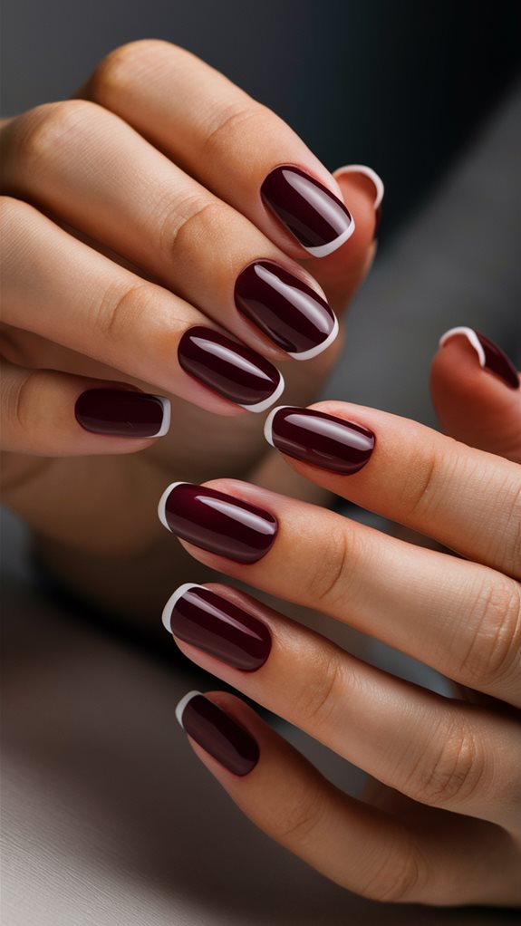 elegant burgundy nail design