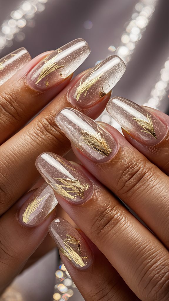 golden foil embellished glass