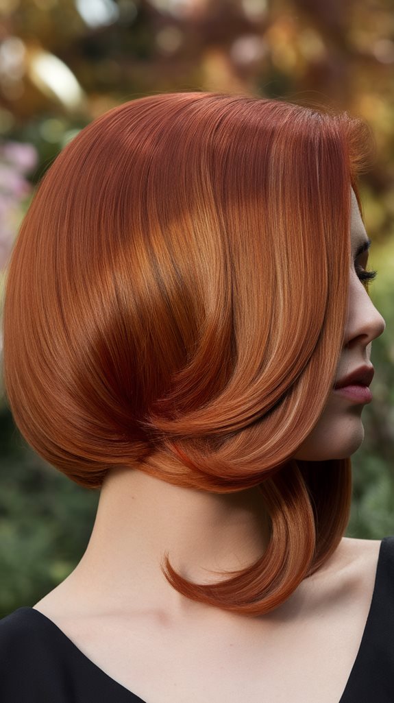 auburn colored bob hairstyle