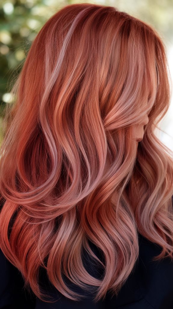 auburn hair accented rose gold