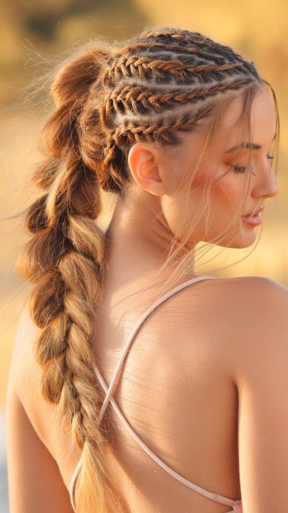 braided hairstyle with ponytail