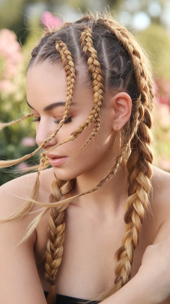 braided hairstyle with symmetry