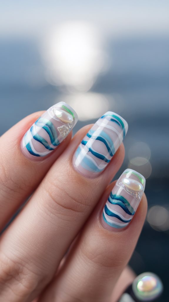 coastal striped fabric design