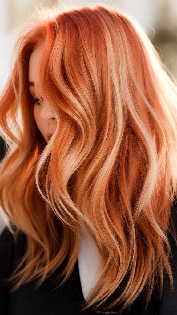 copper hair with highlights