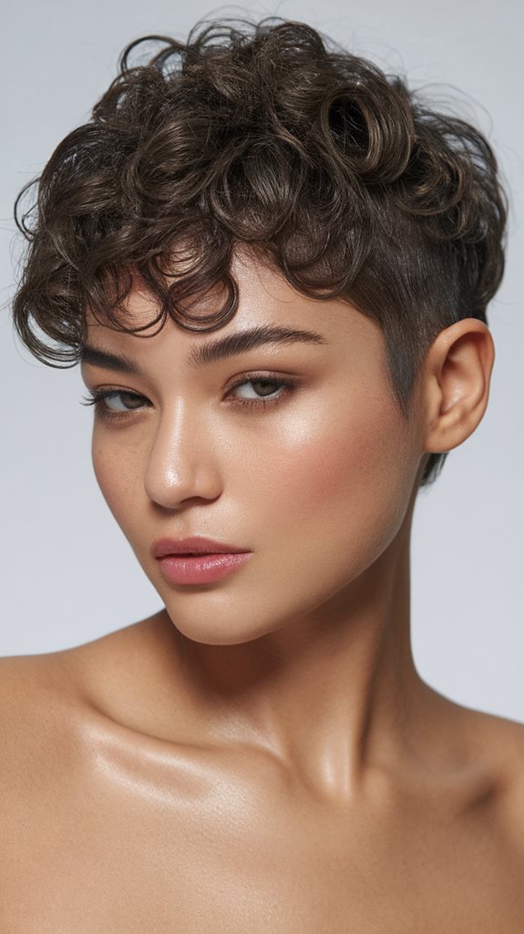 curly pixie haircut fade