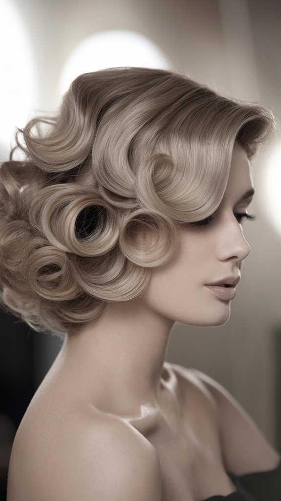 elegant flowing curled hairstyle