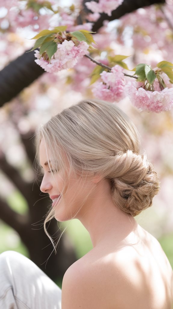 elegant low hairstyle bun