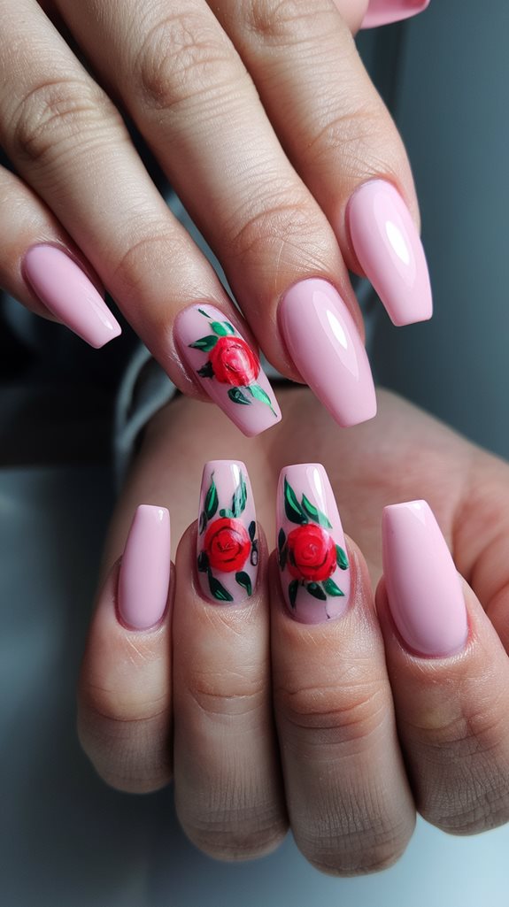 flower themed nail designs