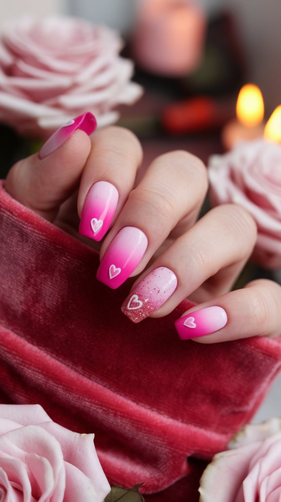 gradient pink nail design