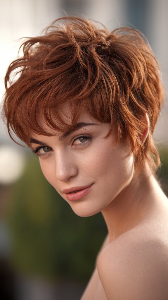 messy short curly hairstyle