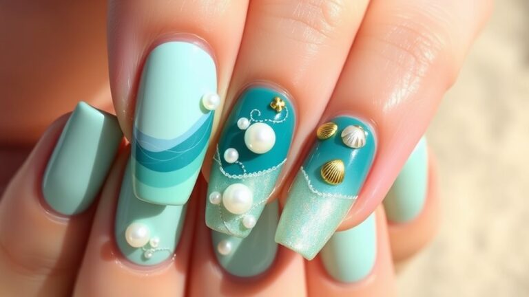 27 Beautiful Sea Inspired Nails For Beach Vacation