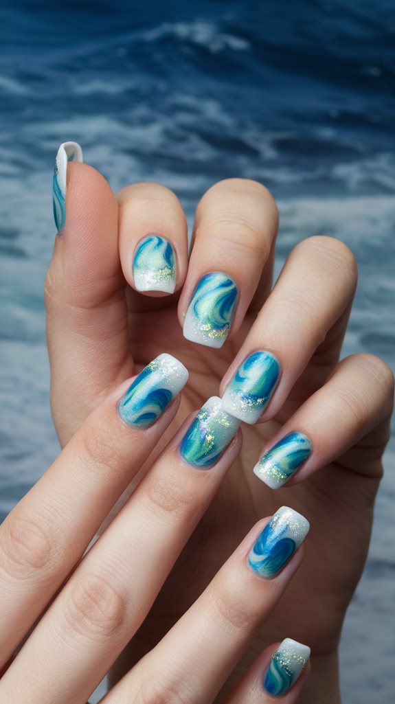 oceanic greenish blue patterns