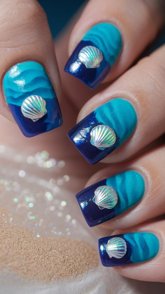 seashell themed decorative elements