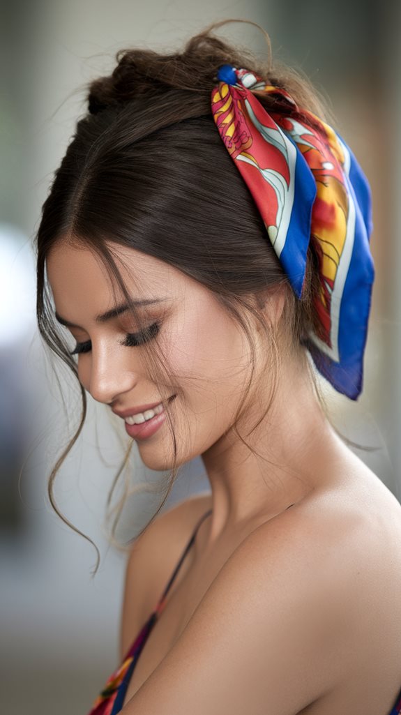 stylish scarf hair arrangement