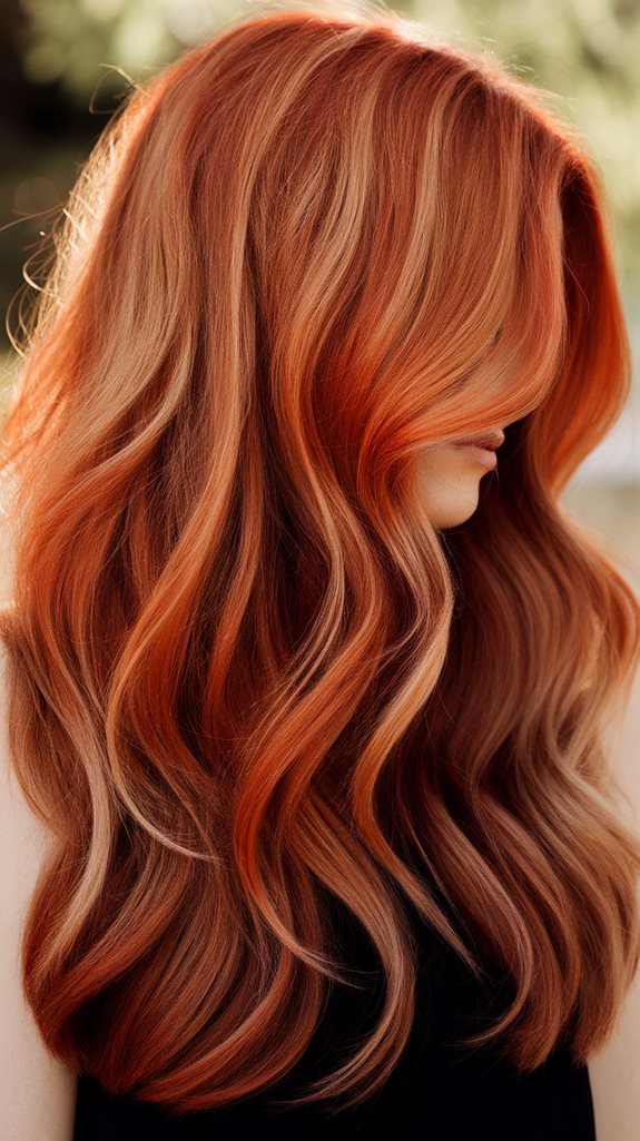 vibrant reddish orange highlights