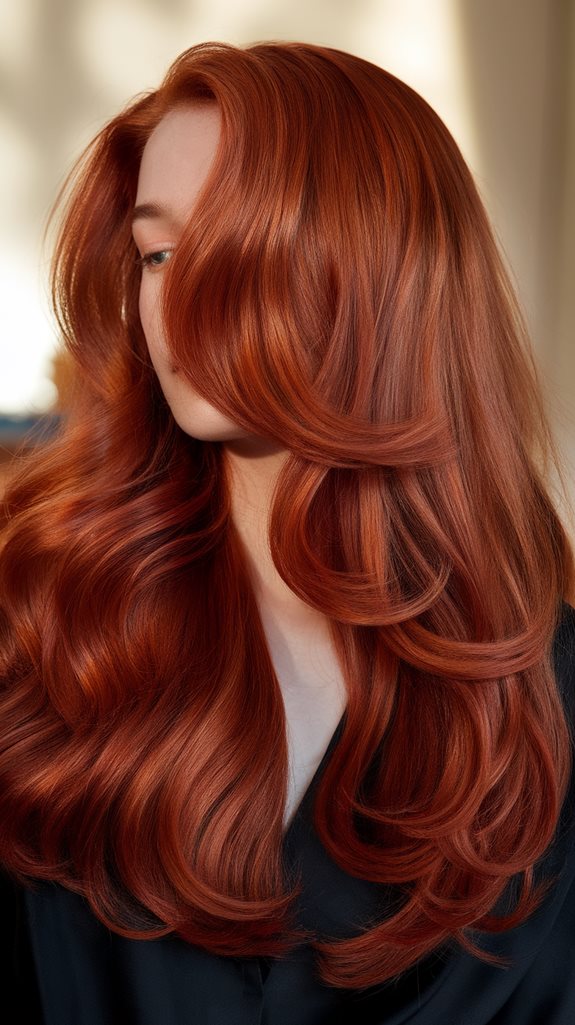 vibrant warm reddish brown hue