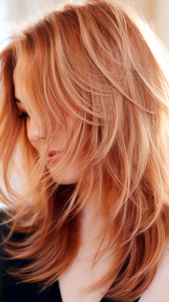 warm toned layered hairstyle