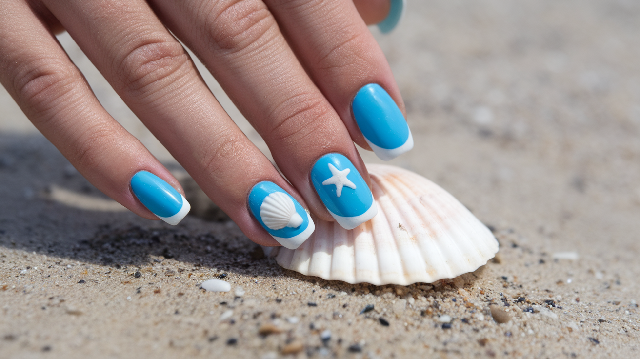 simple beach nails