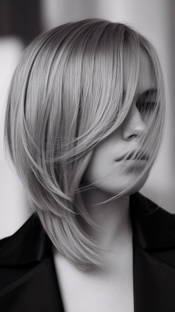 asymmetrical layered bob hairstyle