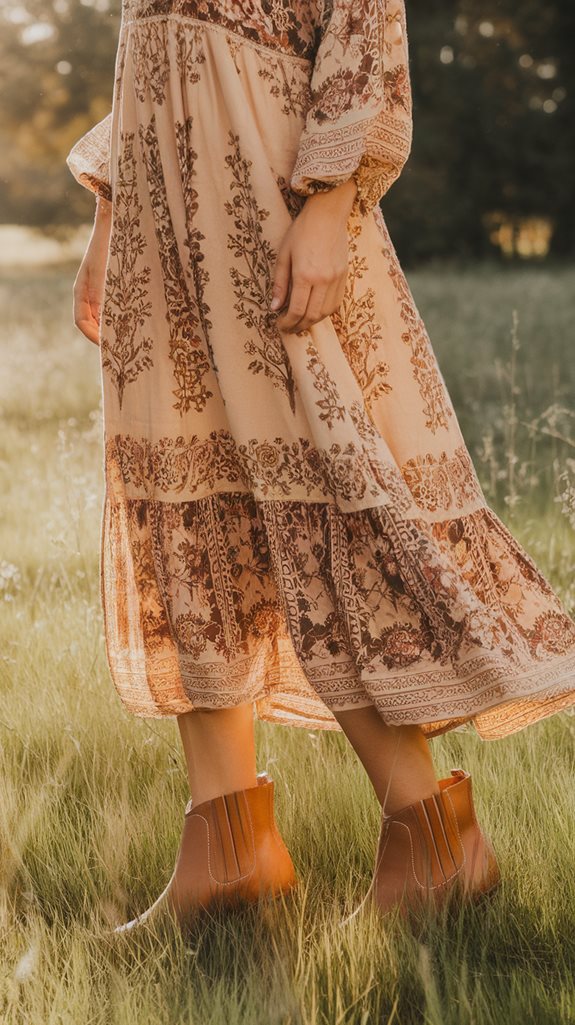 bohemian style dress ensemble