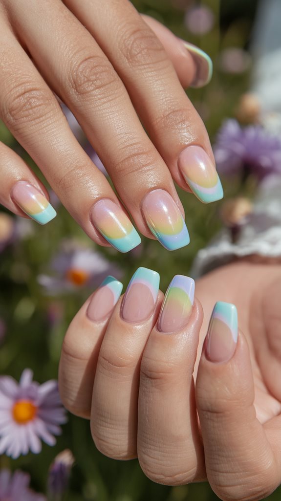 colorful gradient nail design