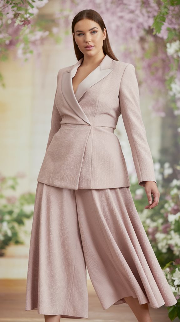 elegant blazer with culottes