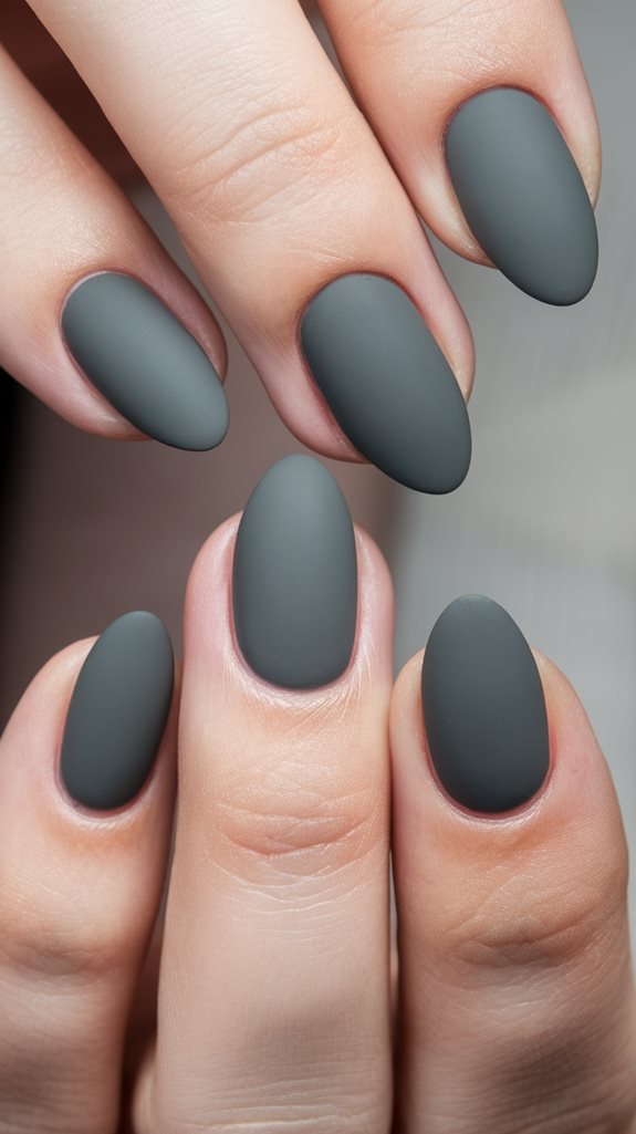 elegant grey matte manicure